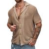 Herren Casual Kurzarm Strickjacke Hemd Sommer Einfarbig Atmungsaktiv Oberteil