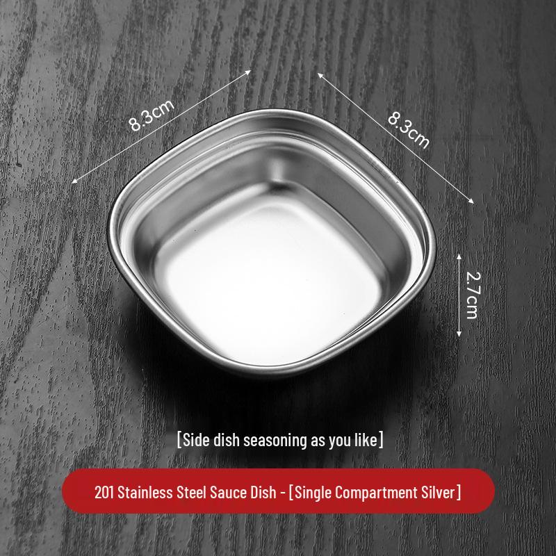 304 Stainless Steel Round Dipping Dish for Korean BBQ & Sauces
