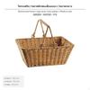 Wicker outdoor meal Basket, Handheld Storage MultiSize Portable Organizer for Outdoor,