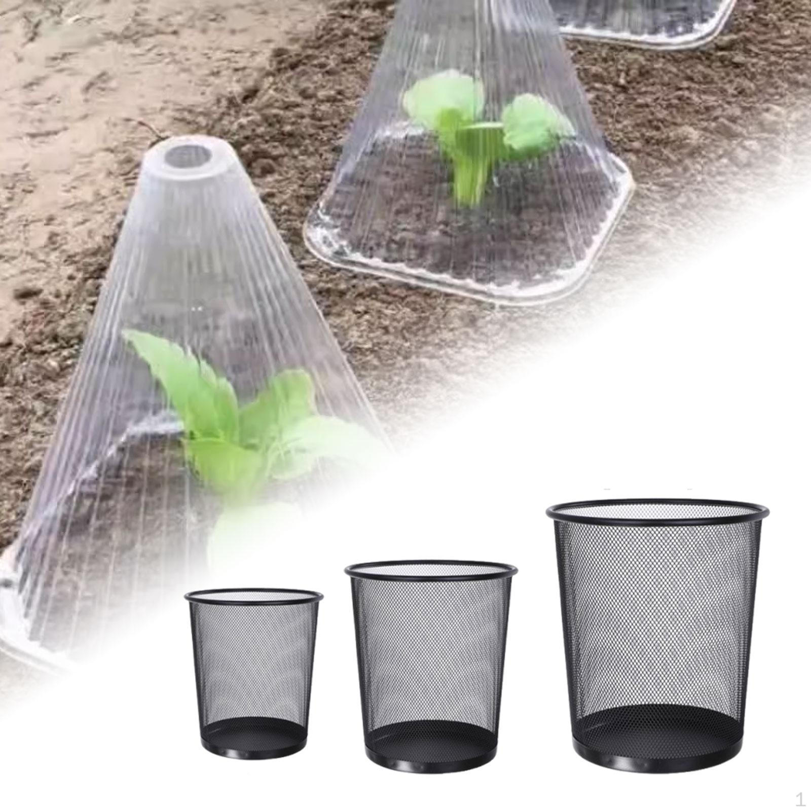 

3 Pack of Garden Cloches for Plant Coverage with Metal Netting Greenhouse And Lawn чорний