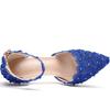 Fashion Wedding Shoes Bride White Wedding Shoes Female High Heels Ankle Strap Pumps Women's Shoes Rhinestone Lace High Heels Party Shoe