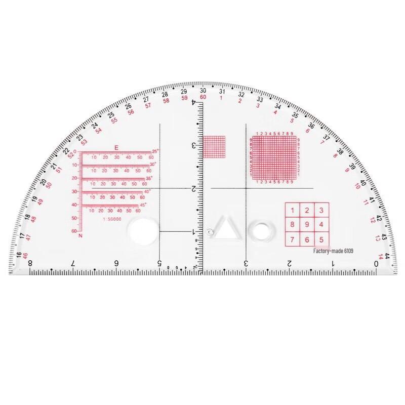 Suhuawei Latitude & Longitude Semicircle Rulers 5-Piece Set