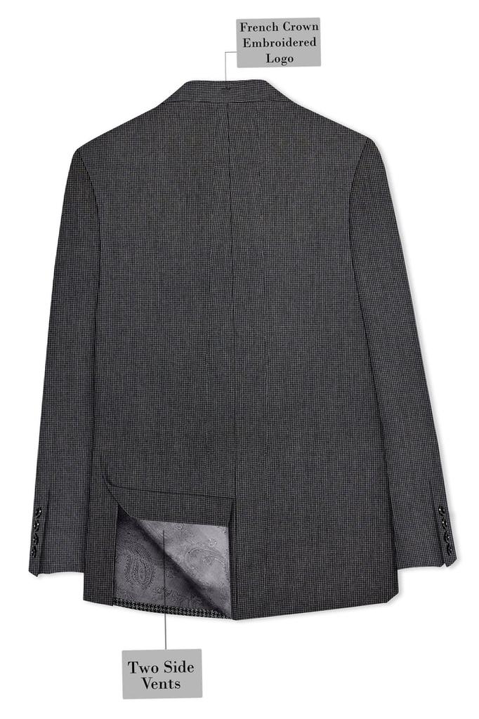 Gunmetal Gray Houndstooth Wool Rich Blazer