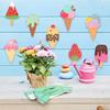 16 Stück Unfertige Sommer Eis Holz Ausschnitte, 8 Stile Eis Holzscheiben Blanko Holzmalerei Bastelarbeiten Sommer DIY Bastelarbeiten Heimdekoration