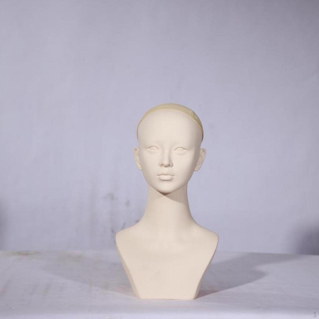 Female Manikin Head Display Stand Hat Rack Holder for Hairpieces Necklace