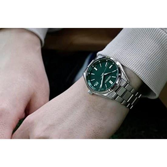 SEIKO SELECTION SBTM319 Japanese-made Mens Wristwatch Solar Radio-controlled Date Calendar Feature Green Dial 10 ATM Water-resistant Stainless Steel