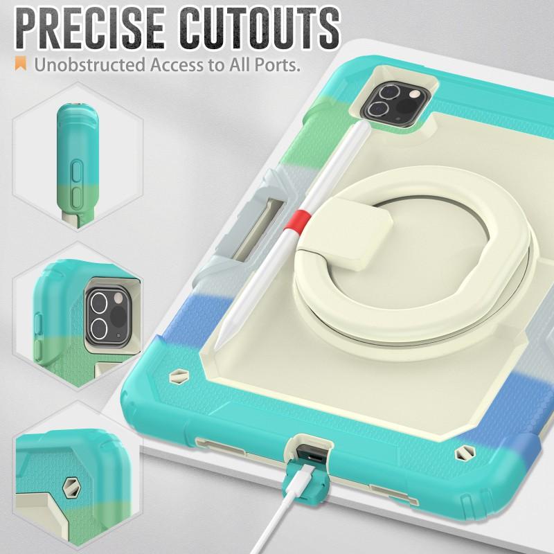 Rotating Handle Case IPad Air 5 With Stand Shockproof Silicone PC Cover 10.2/10.9 Inch Tablets