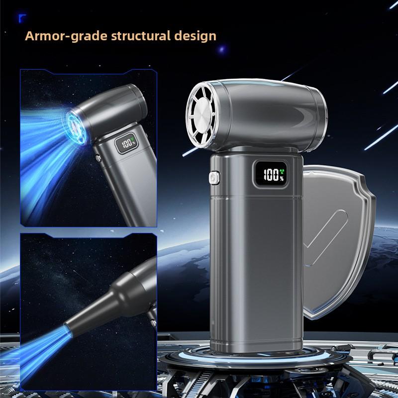 Rechargeable Mini Violent Handheld Fan 6000mAh 9W Motor Portable USB High Speed Desk Surface Blowing Dust Fan Handy Turbine Fan
