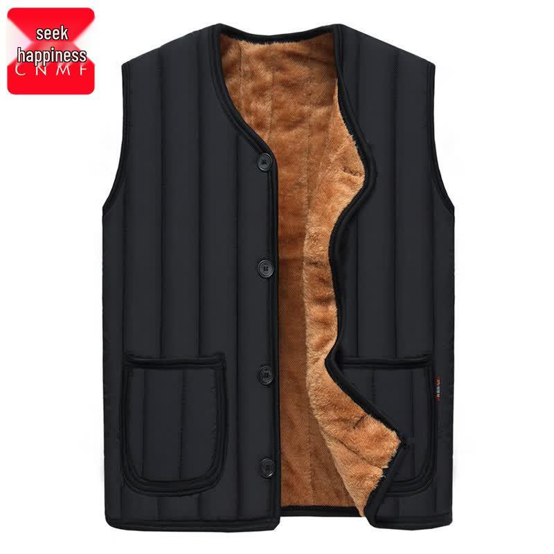 CNMF Men s Fleece-Lined Thickened Warm Vest 2XL чёрный
