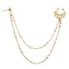 European and American Foreign Trade Jewelry, Ethnic Style Piercing Earrings, Double-layer Nose Nails, Stage Non-punching Imitation Crystal Nose Rings
