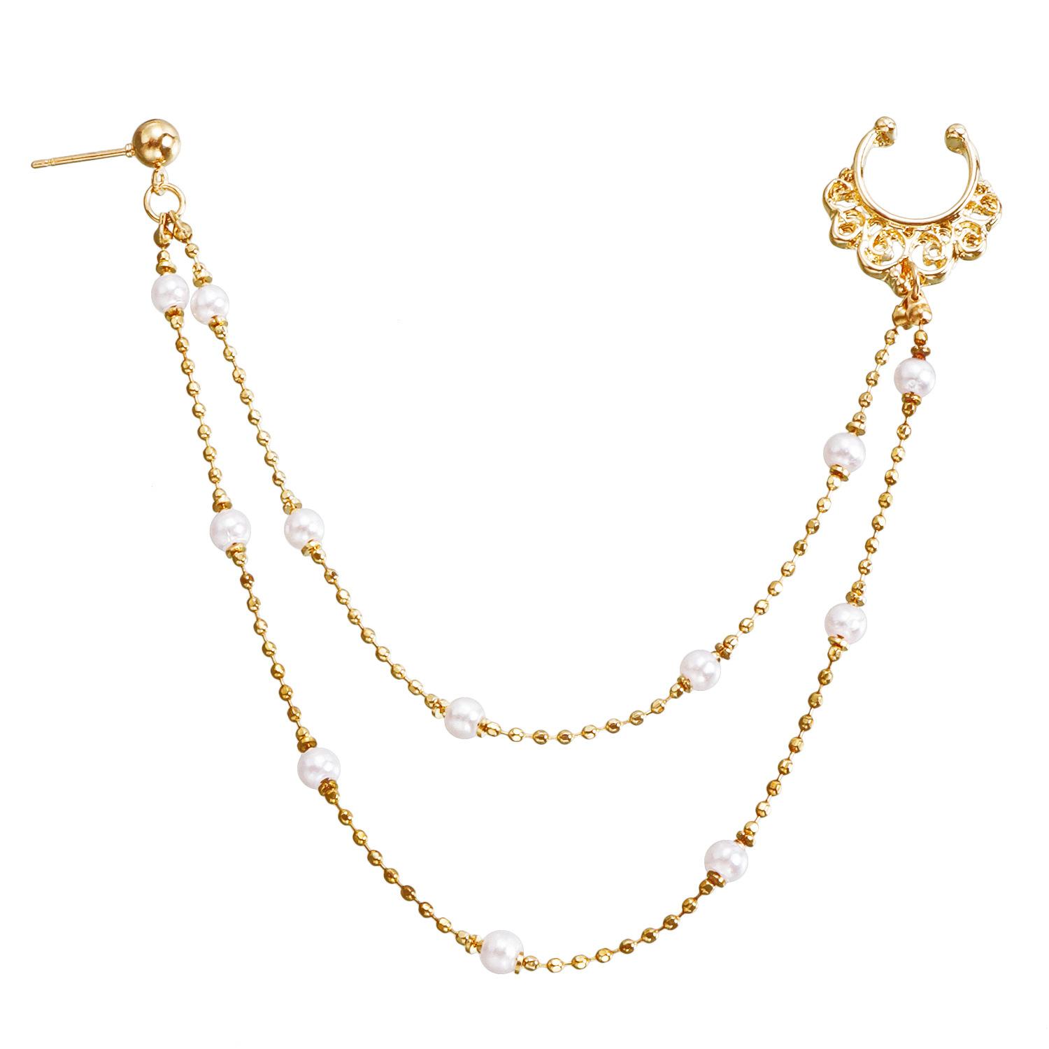

European and American foreign trade jewelry, ethnic style piercing earrings, double-layer nose nails, stage non-punching imitation crystal nose rings