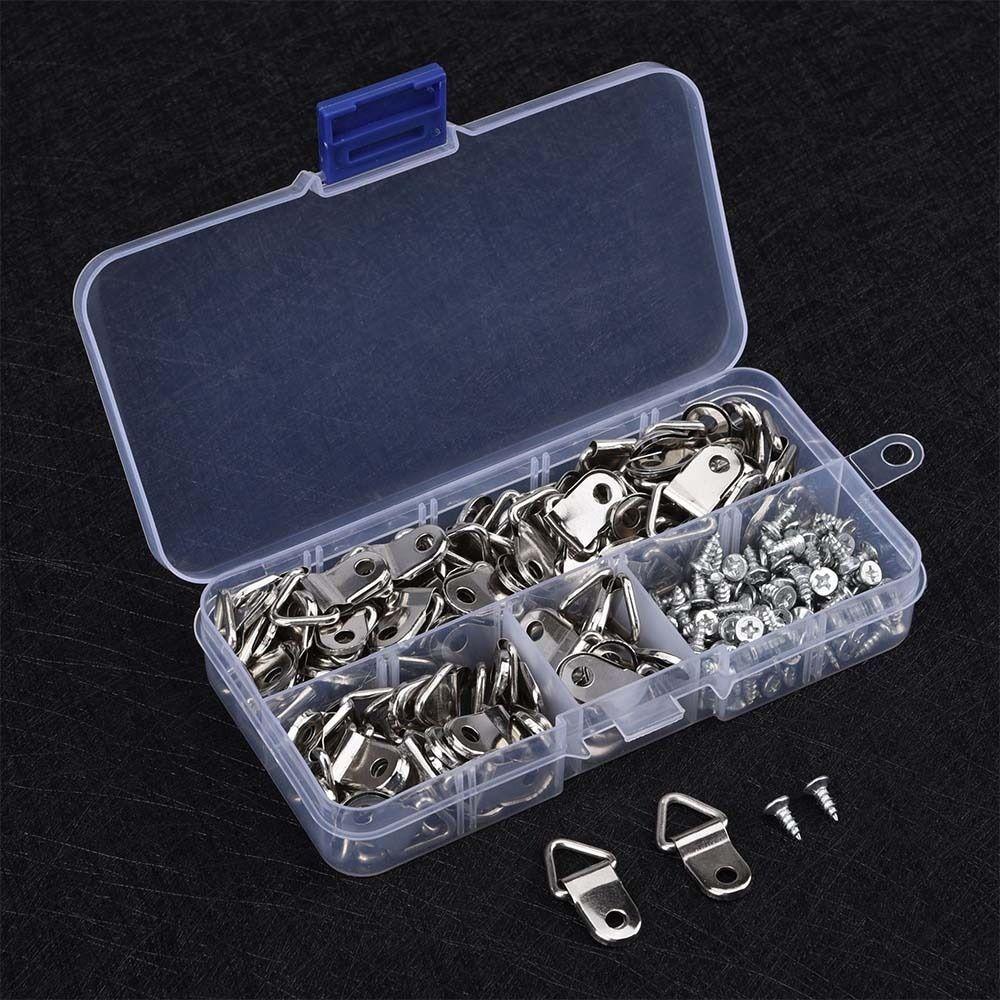 Furniture Accessories Double Hole With Screws D-Ring Hanging Wall Mount Hooks Photo Frame Hook Painting Frame