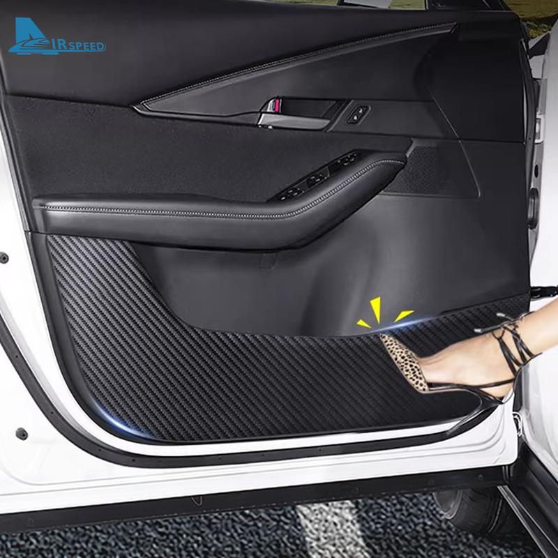 Door Anti-kick Pad For Mazda CX-30 CX30 2024 2025 LHD RHD Car Leather Carbon Mat Interior Trim Accessories