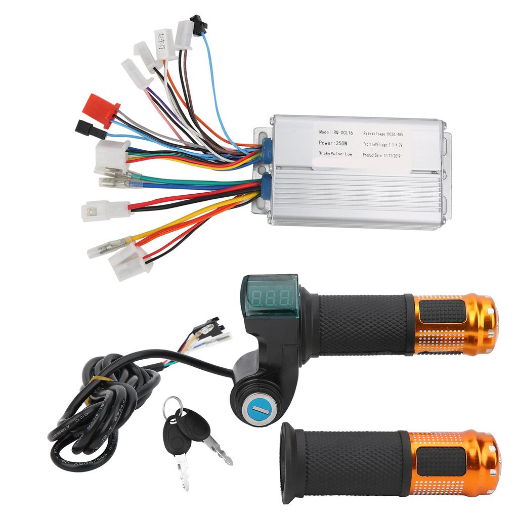 36V 48V 350W Universal Brushless Controller and Universal Number Lock Throttle Grip Set