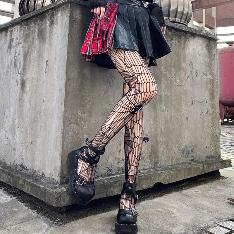 Womens High Waist Tights Fishnet Stockings Thigh High Pantyhose Halloween Cosplay Pantyhose Leggings