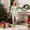 Christmas Print Cute Family Set Pajamas, Home Clothes, Family Set Long Sleeve Top Pants Set