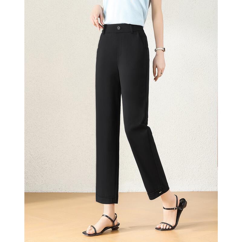TERRE BLEUE Women s Casual Straight-Leg Cropped Pants 30