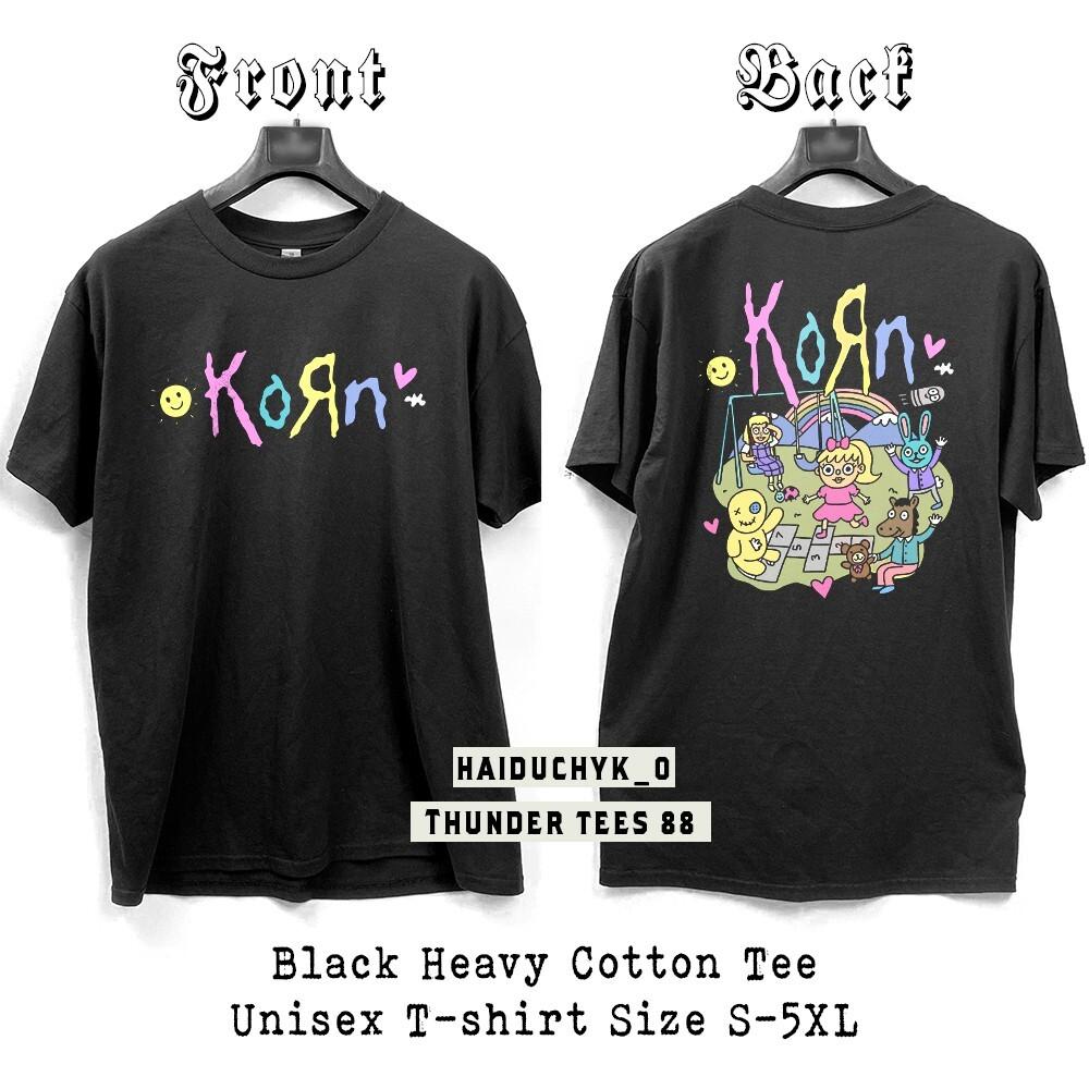 

Korn Catoon Unisex Black T-Shirt Double-Sided Print S to 5XL Unisex T-Shirt XXXXL