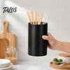 Soporte de Cubiertos de Metal Resistente, Soporte para Palillos de Acero Inoxidable, Organizador de Utensilios Negro Mate, Contenedor de Ahorro de Espacio Grande, Almacenamiento Duradero