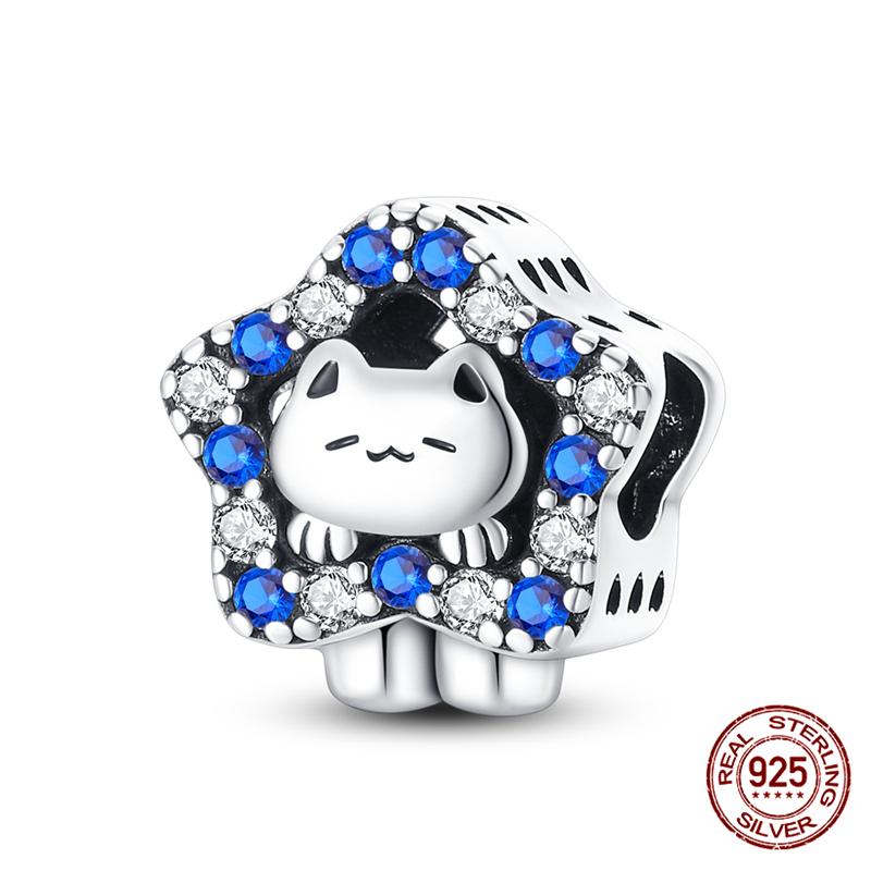 Fit Charms Fororiginal Bracelets And 3Mm Bracelets Cat Pendant Under The Mooncopper Jewelry Making For Women Gift