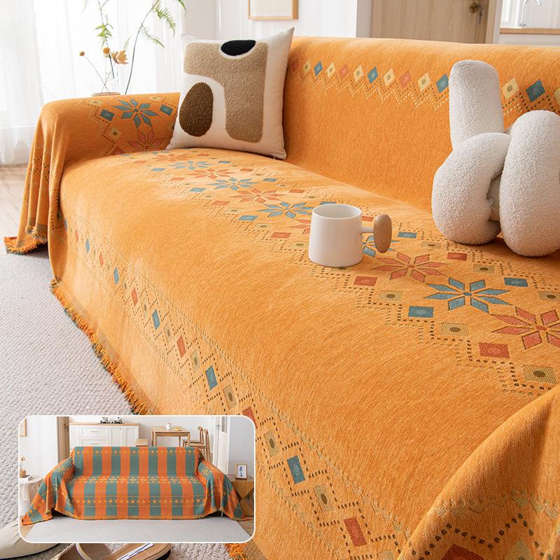 Bohemian Chenille Sofa Towel Four Seasons Universal Full Covered Sofa Cover Towel Non-Slip Sofa Cover Double-Sided Available