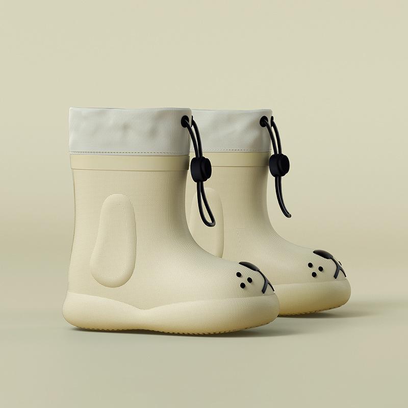 Happy Mary Kids' EVA Rain Boots - Women's Short Tube Drawstring Water Shoes for Boys and Girls