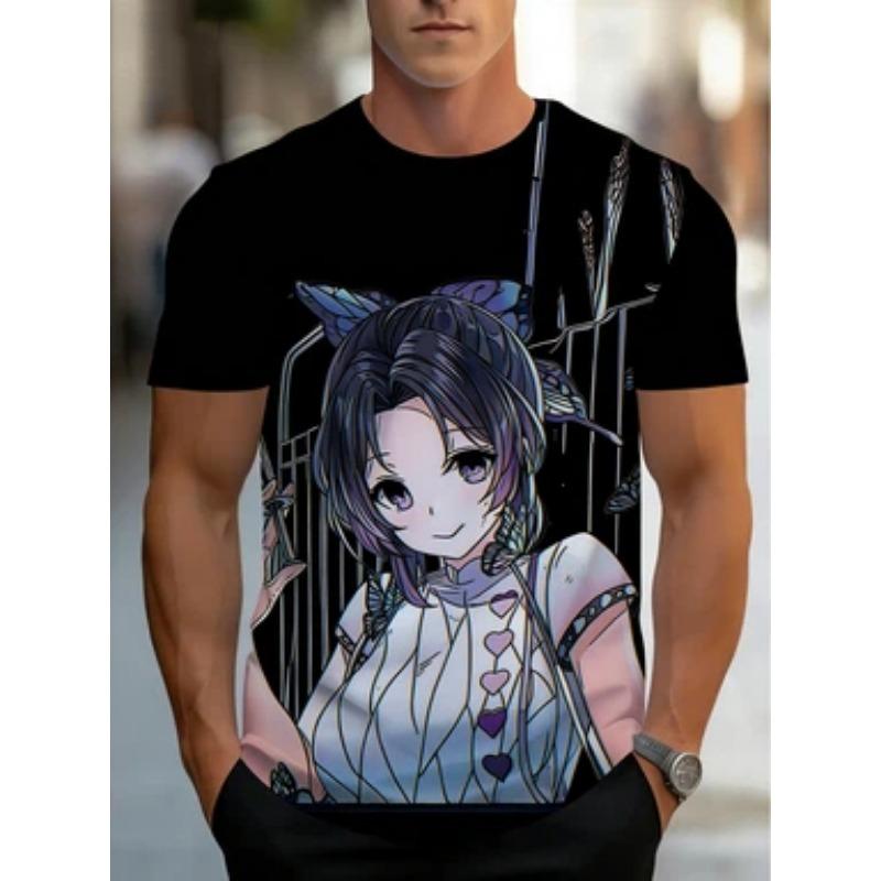 Men's soft and breathable anime T-shirt - casual short-sleeved crew neck shirt, the first choice of anime clothing for teenagers