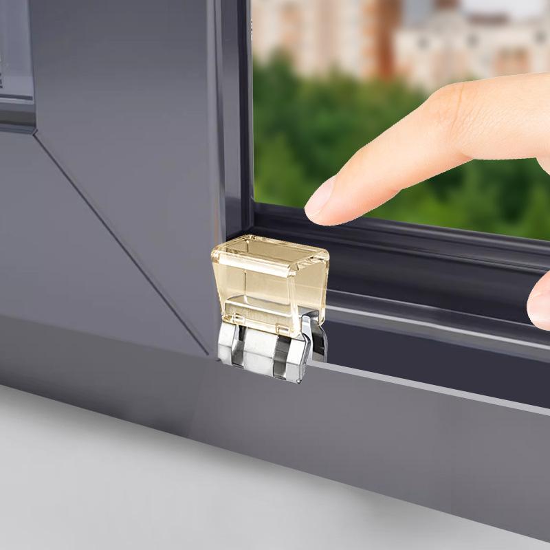 Blocco per Finestra Scorrevole Robusto da 10 Pezzi, Clip di Fissaggio per Zanzariera, Clip di Sicurezza per Fissaggio Binario Finestra, Tappo di Sicurezza per Finestra e Porta con Zanzariera