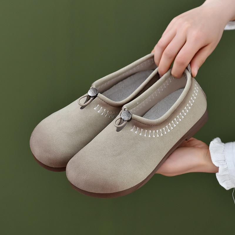 

Мода Мода Весна Женские Лоферы Балетки Комфорт Широкая Стопа Повседневная Женская Ретро Мелкая Ленивая Повседневная Обувь 35 бежевый