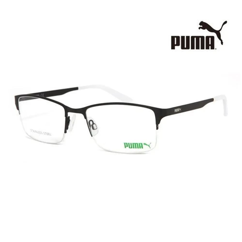 

Puma Eyeglass Frames PE0028O 005 Square Semi-rimless Metal Glasses for Women and Men PE0028O 005_C [55]