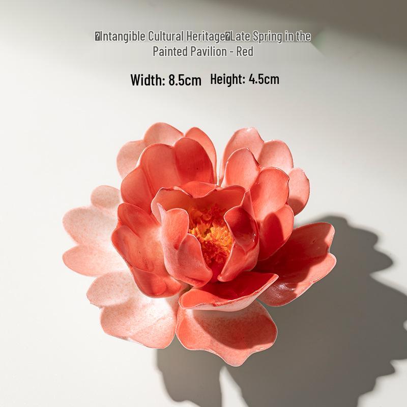 Xichun Handmade Ceramic Flower Incense Holder - Zen Style Ornament