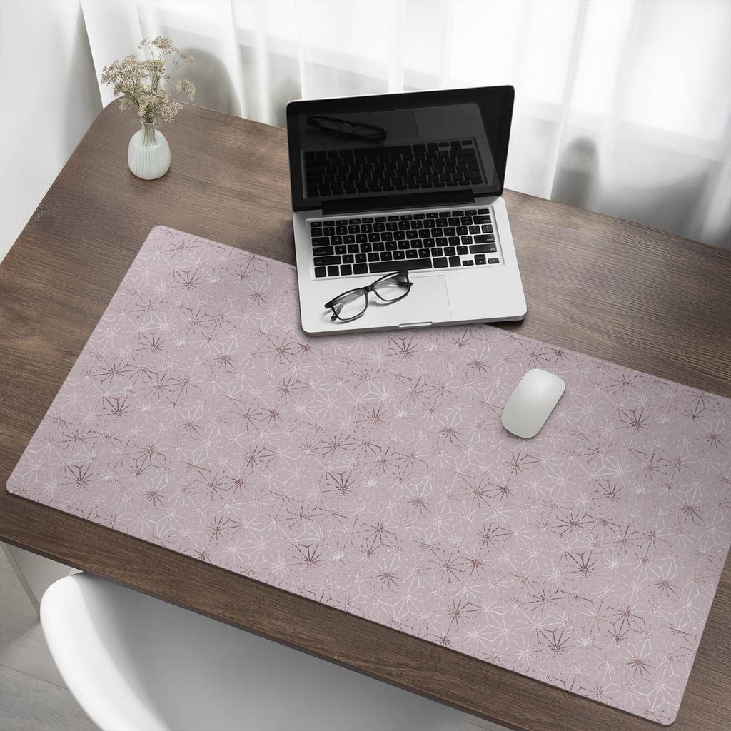 Decorative Mat with Pattern for Desk Geometric Floral Pattern 120X60 Cm