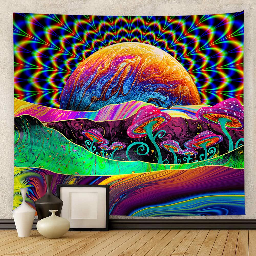 VIKAMA Cyberpunk Neon Cartoon Print, Washable Tapestry, For Living Room, Bedroom, Study Room, Party Home Decor Hanging Cloth