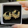 DUOYING Custom Name Wrap Earrings Tennis Chain Nameplate Chunky Earrings 30mm Stainless Steel Hoops For Women Jewelry Gift