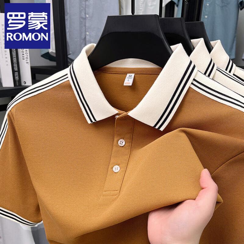 Romon Men s Short Sleeve Polo T-shirt 4XL