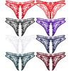 Sexy Lace Muži Sissy Kalhotky Gay Bikiny G-String Crotchless Kalhotky Tanga Spodní prádlo