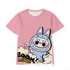 2025 New Trendy Animation Labubu Cartoon 3D Printing Comfortable Loose Round Neck Short Sleeve T-shirt