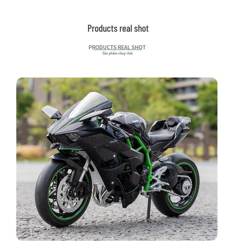Chuanqi H2R Motorcycle Simulation Model with Base - Decorative Toy