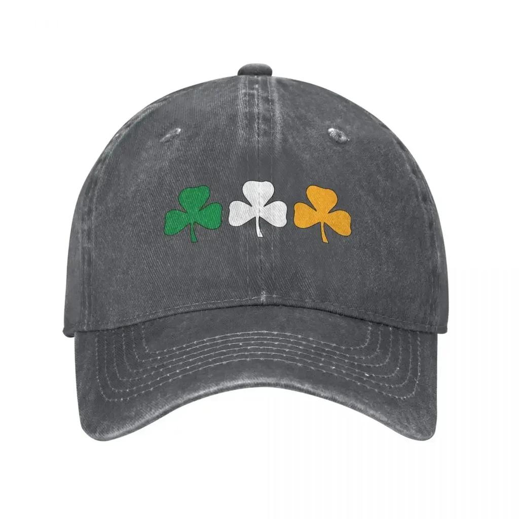 Ireland Shamrock Flag Unisex Baseball Caps St Patricks Day Distressed Washed Hats Cap Vintage  Running Golf Gift Snapback Hat