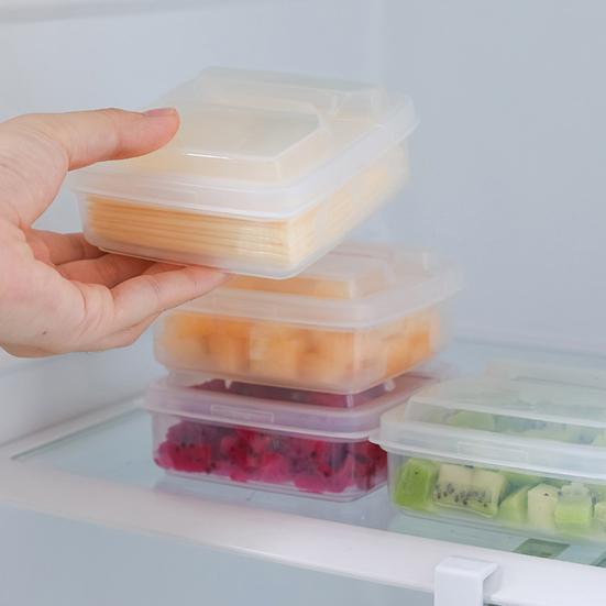 Vikbar smör- och ostförvaringsbehållare med silikontätning Fyrkantig plastlåda Utrymmesbesparande Färskhållande Organizer för köksskåp