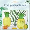 3/6pcs Plastic Strawberry Pineapple Drinking Cup with Straw Drinking Juice Cup Tropical Summer Cups Hawaiian Summer Party Cup