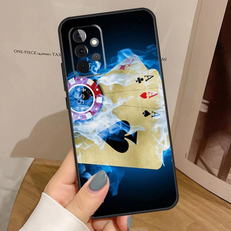 Spades Poker Play Cards Ace Art Case For Samsung Galaxy A33 A53 A13 A54 A34 A14 A56 A36 A16 A06 A12 A32 A52 A35 A17 A15 A55