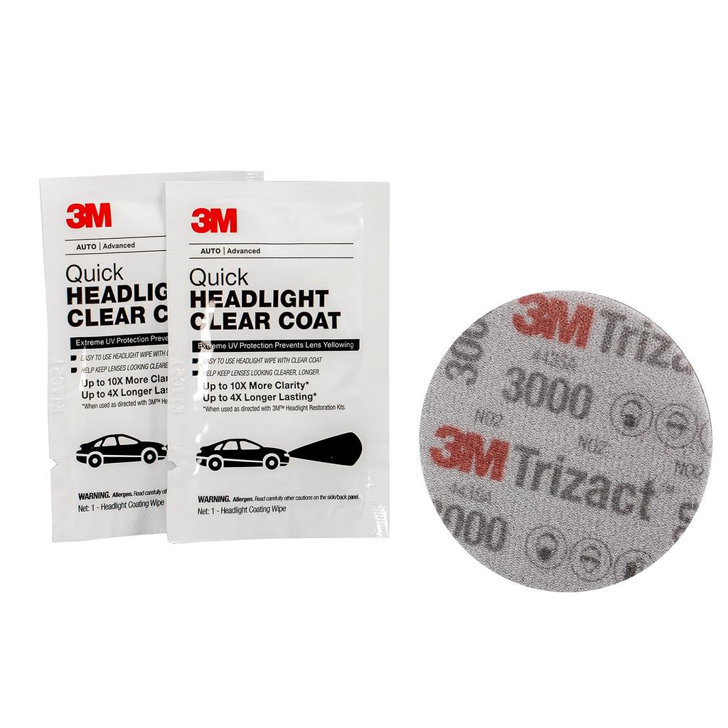 3M Headlight Restoration Kit Quick and Removes Yellowing In 15 39193 - Easy, Minutes, (1 Kit)