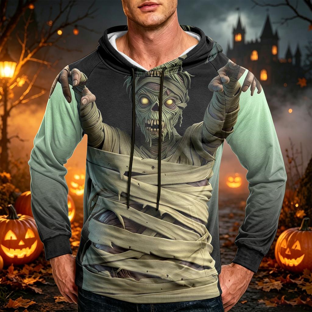 Men's Color Loose Fit Hoodie with Pocket and Drawstring for Casual Everyday Wear