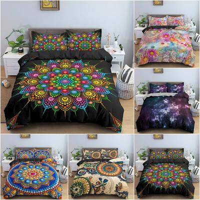 Three-Piece 3D Digital Printing Bedding Bohemian Mandala Print Quilt Cover