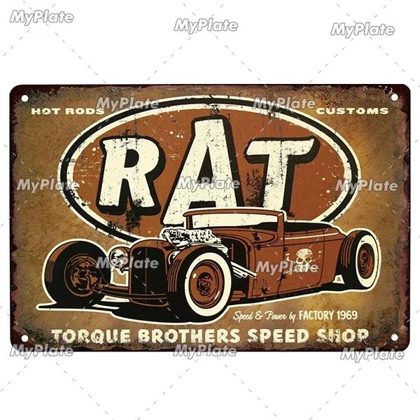 Hot Rod Garage Vintage Metal Sign Tin Sign Vintage  Decoration Plaque Home Wall Decor Bar Sign Home Decor Poster Drop Shipping