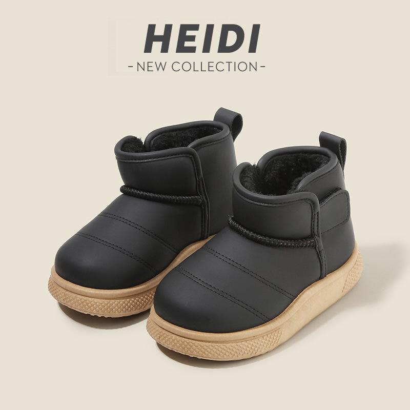 Children's snow boots 2025 winter new boys' short boots piled and thickened girls' cotton boots warm baby cotton shoes