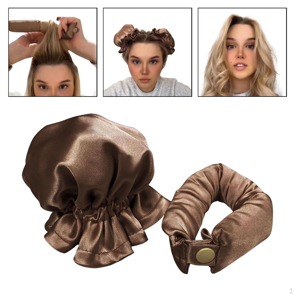Heatless Curler with Hair Covers Comfortable for Long Curls Women Girls Pink
