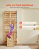 Swedish Ladder Wall Gym, 8-in-1 15 Levels Solid Wood Indoor Jungle Gym, 220LBS Wall Stall Bars Climbing Playset with Wall Ladder, Slide Board, Pull-Up