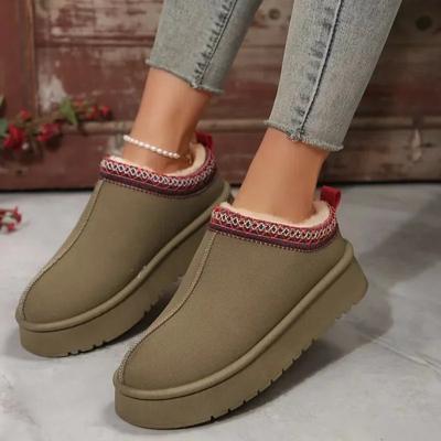2024 Neu Verkaufende Stiefeletten Wintermode Wildleder Warm Dick Schneestiefel Lässig Vielseitig Damen Dicksohlige Plüsch Baumwollschuhe